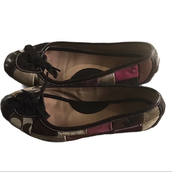 Coach Brown Quilted Jasmine Ballerina Slippers - Picture 1 of 6